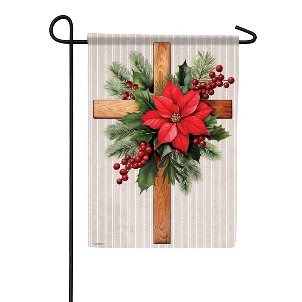 Merry Christmas Cross Garden Flag