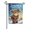 Season's Greeting Cow Garden Flag