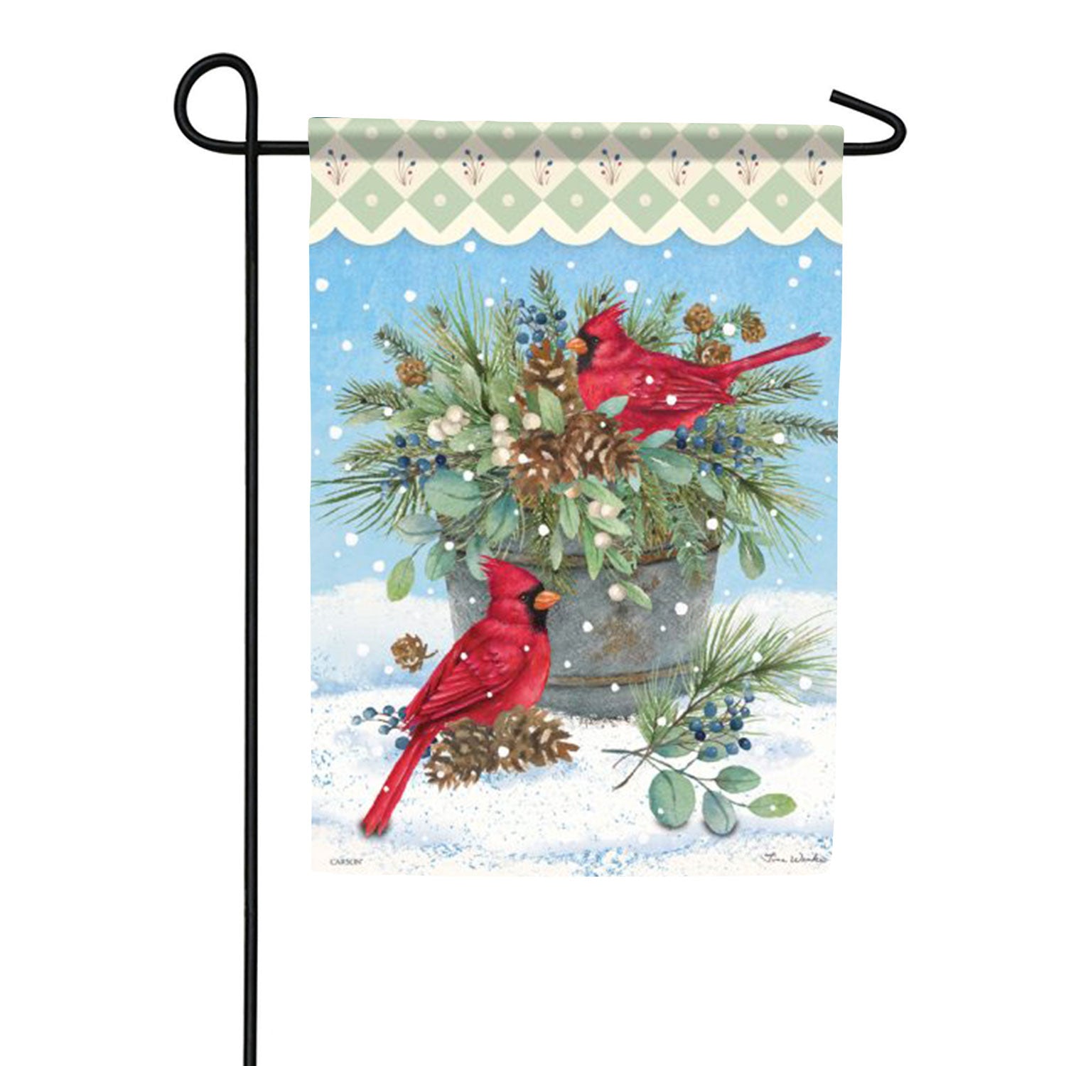 Cardinals Bucket Garden Flag