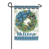 Blue Winter Wreath Garden Flag
