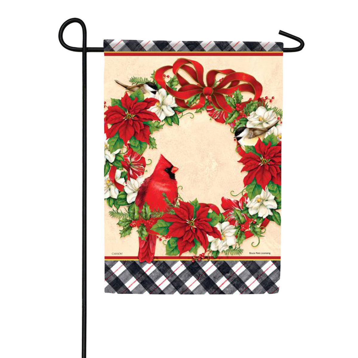 Cardinal Wreath Double Sided Garden Flag