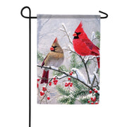 Carson Cardinals Pine Berries Garden Flag