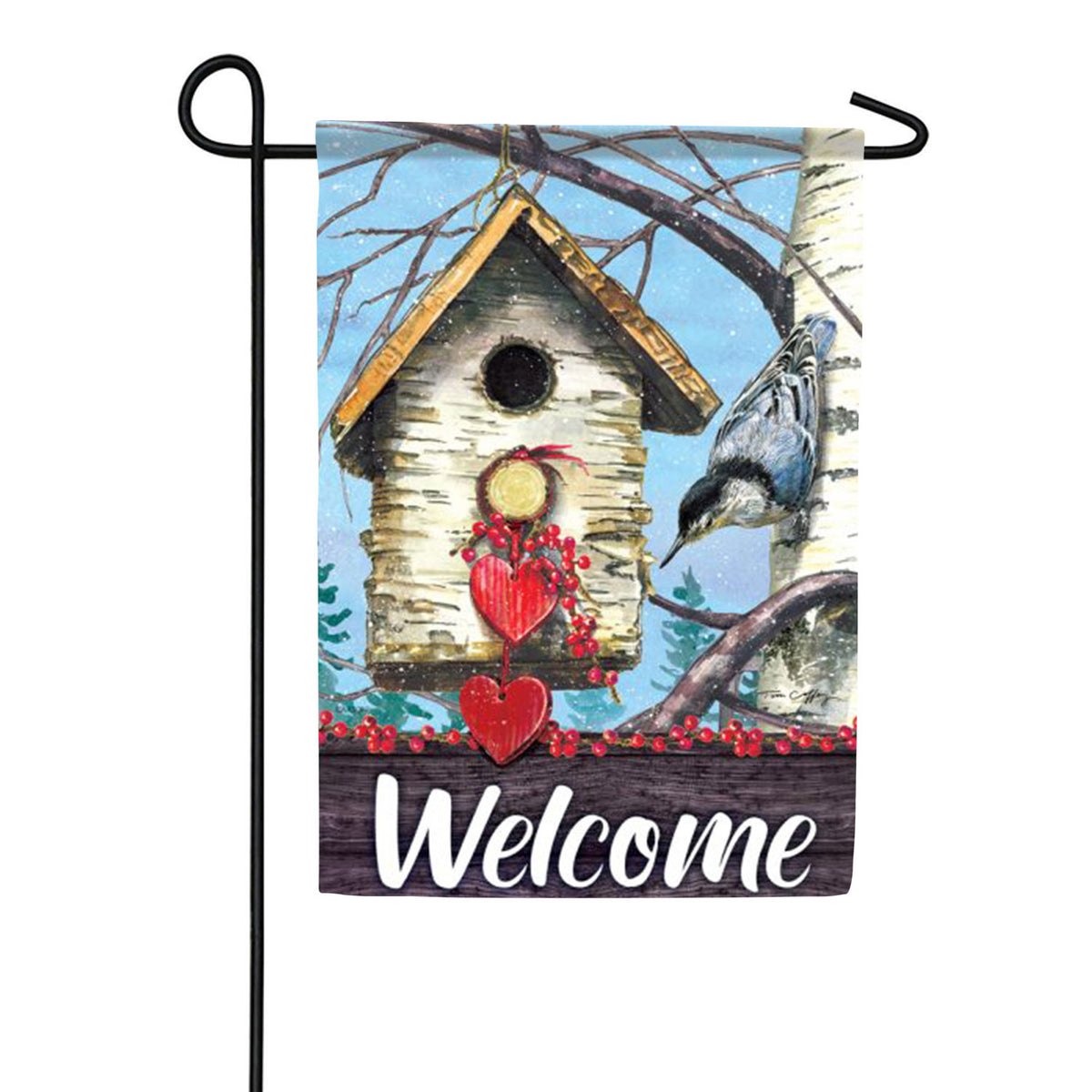 Winter Nuthatch Double Sided Garden Flag