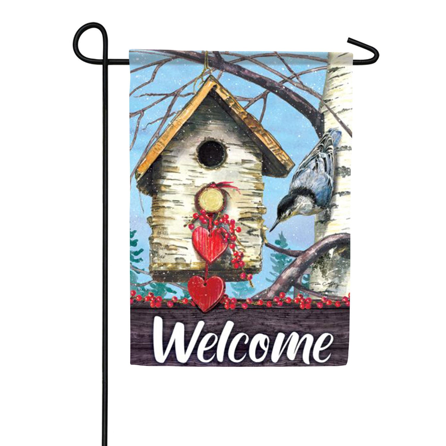Winter Nuthatch Double Sided Garden Flag