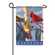 Carson Winter Cardinal Cabin Garden Flag