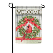 Carson Rustic Cardinal Wreath Garden Flag