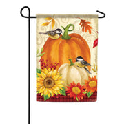 Carson Chickadee Pumpkins Garden Flag