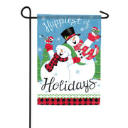 Carson Happiest Snowman Garden Flag