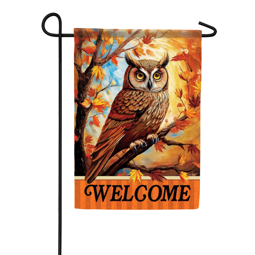 Fall Owl Welcome Garden Flag