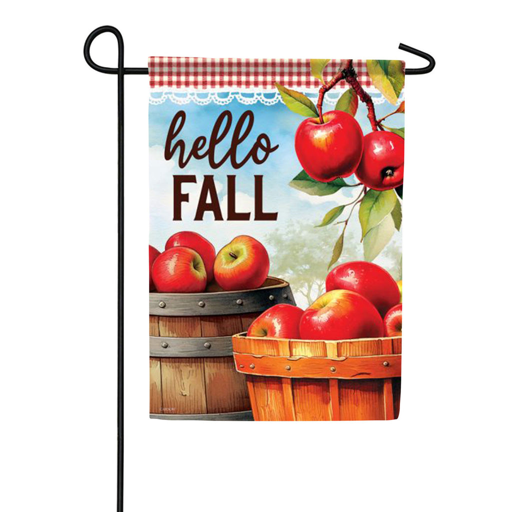Hello Fall Apple Harvest Garden Flag