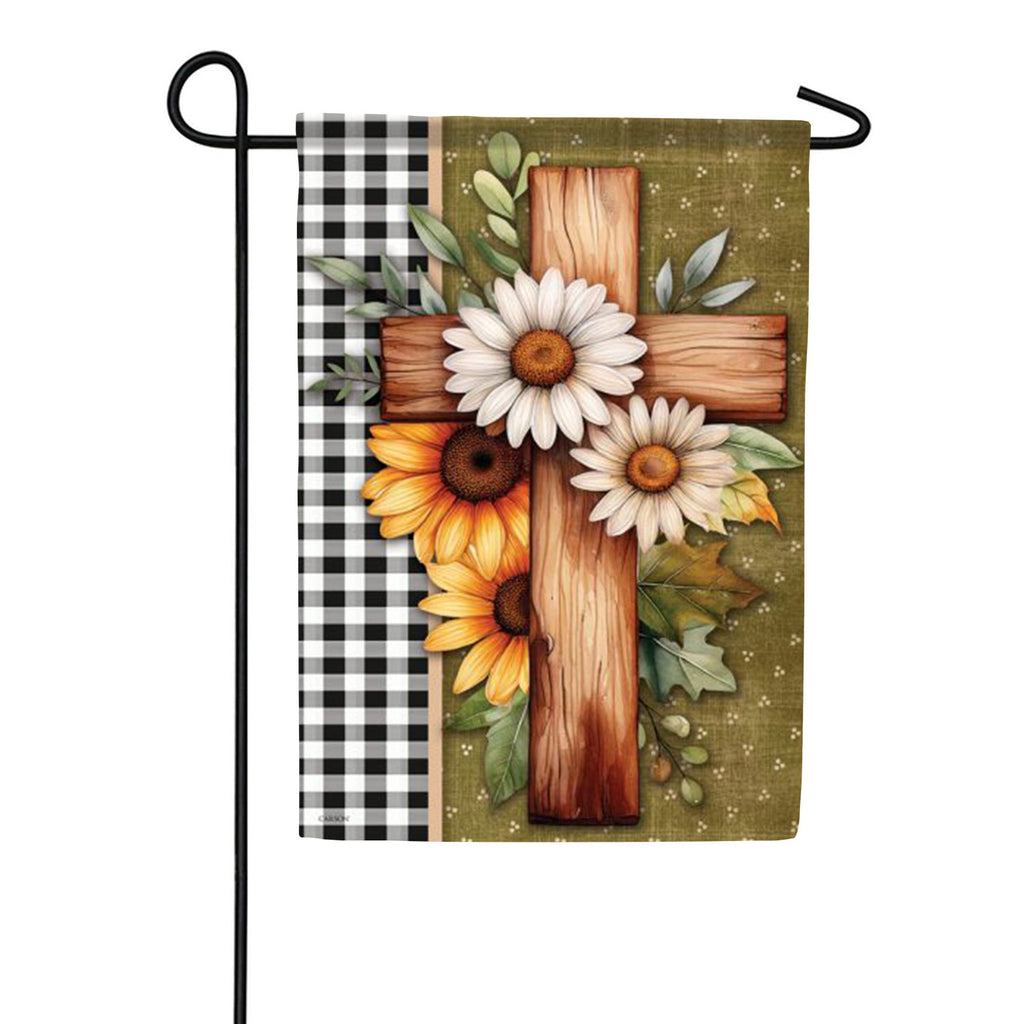 Fall Cross Garden Flag