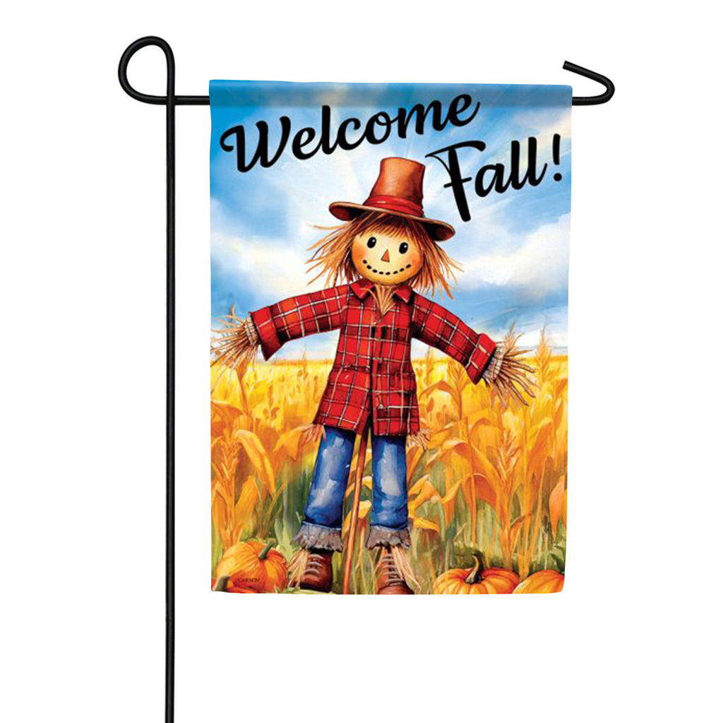 Welcome Fall Scarecrow Garden Flag