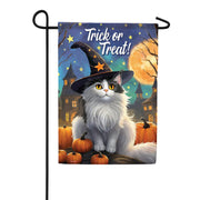 Carson Trick or Treat Cat Garden Flag