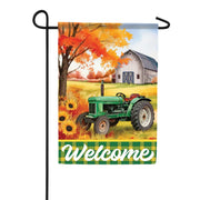 Carson Green Tractor Welcome Garden Flag