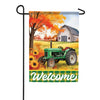 Green Tractor Welcome Garden Flag