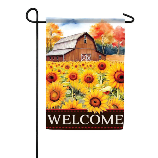 Sunflower Field Welcome Garden Flag