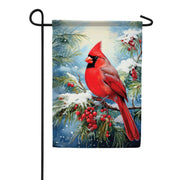 Carson Cardinal Holly Garden Flag