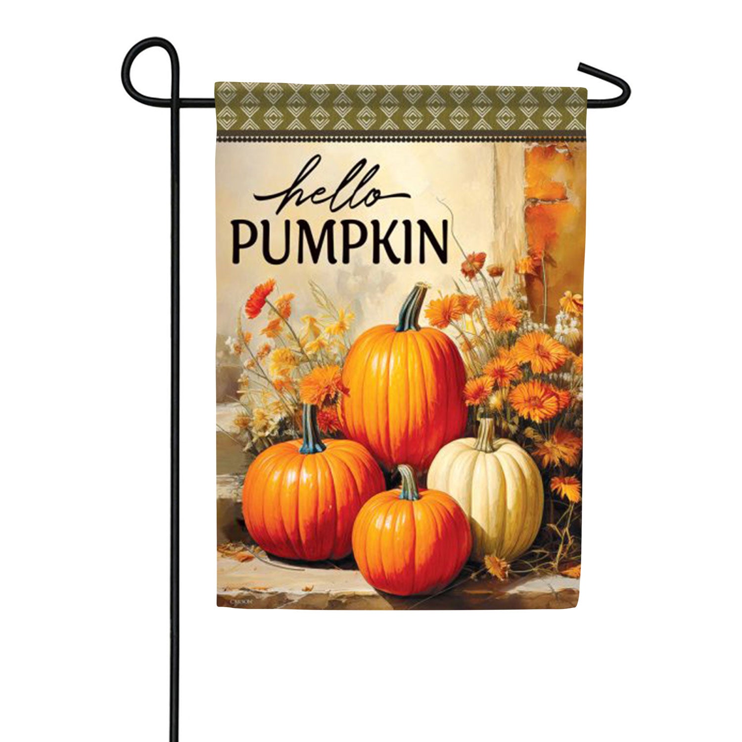 Carson Hello Pumpkin Step Garden Flag