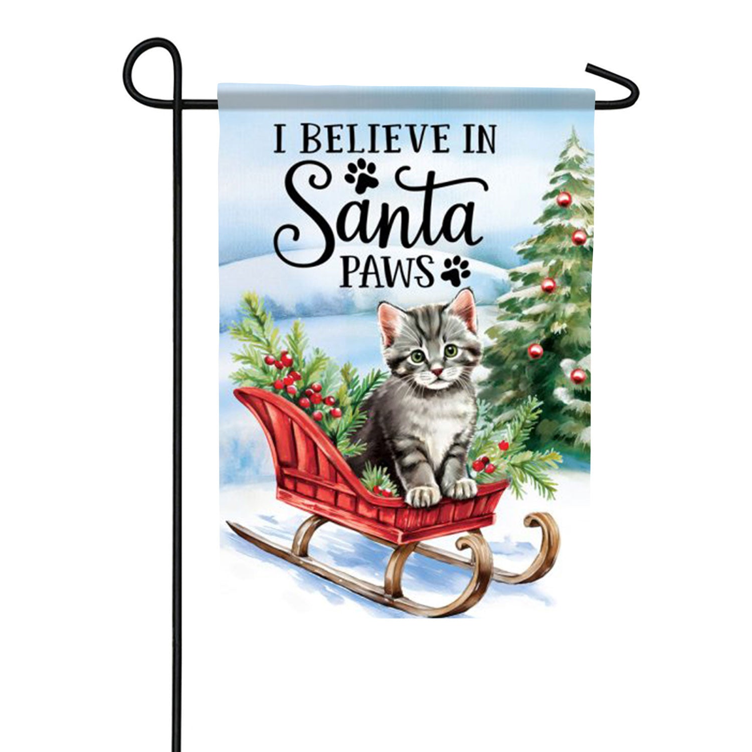 Carson Santa Paws Kitten Garden Flag