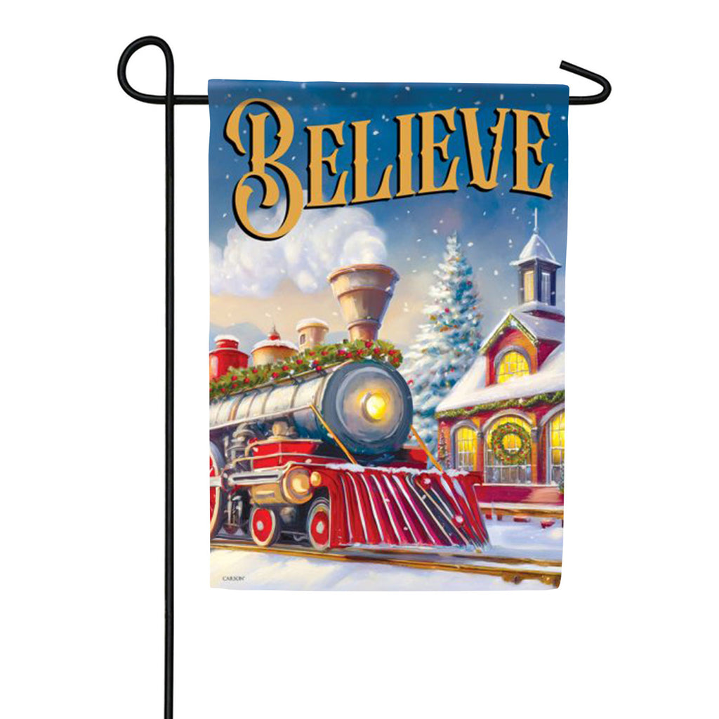 Carson Believe Train Garden Flag