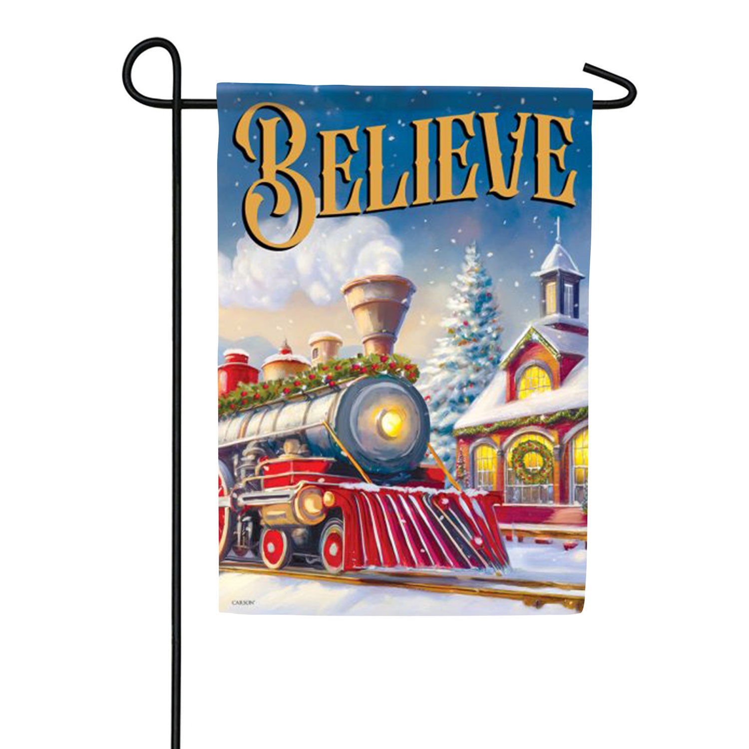 Carson Believe Train Garden Flag