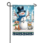 Carson Frosty Paws Love Garden Flag
