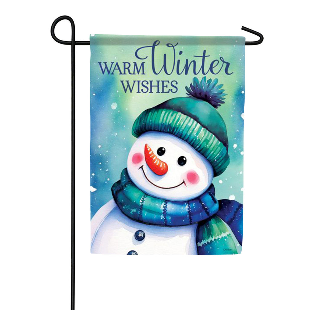 Carson Winter Wishes Snowman Garden Flag