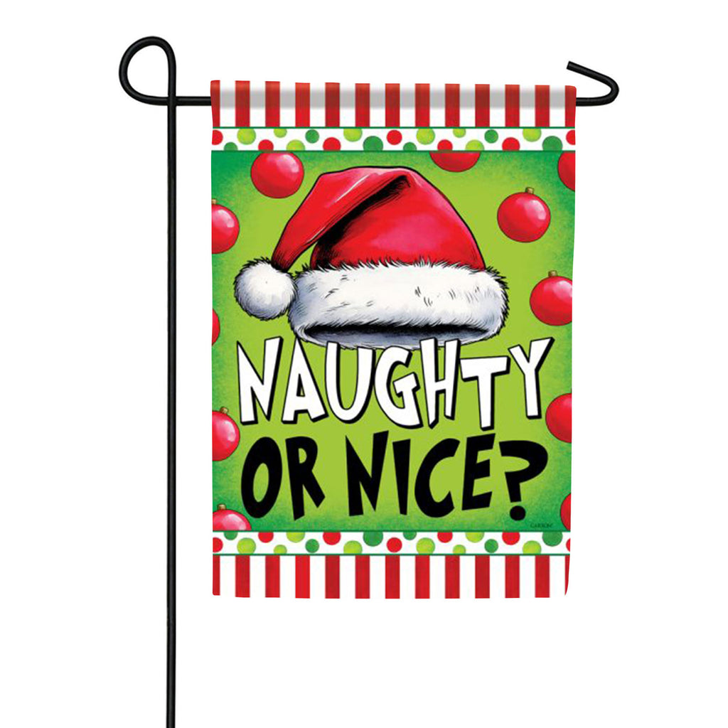 Carson Naughty Or Nice Garden Flag