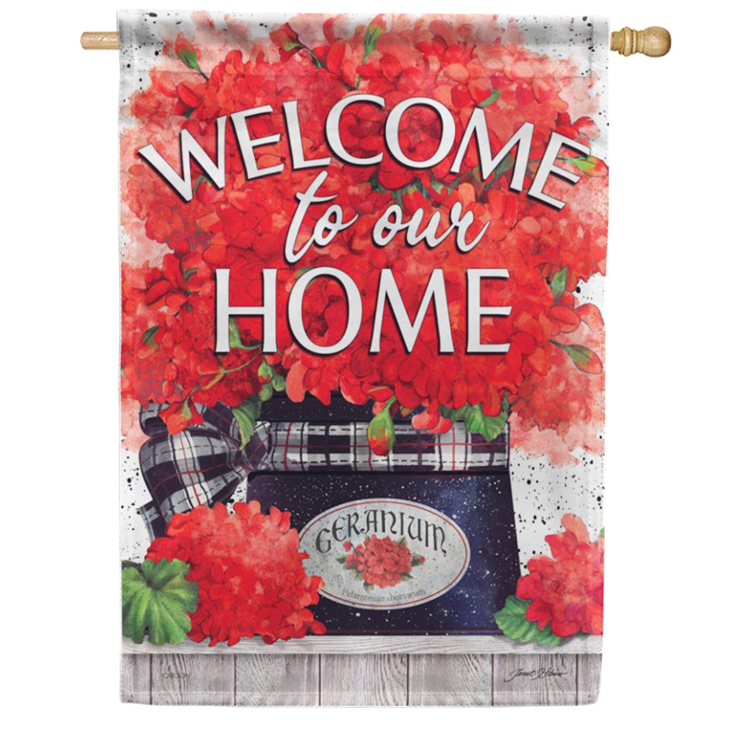 Carson Geranium Joy House Flag