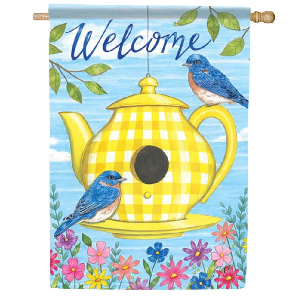 Carson Teapot Bluebirds House Flag