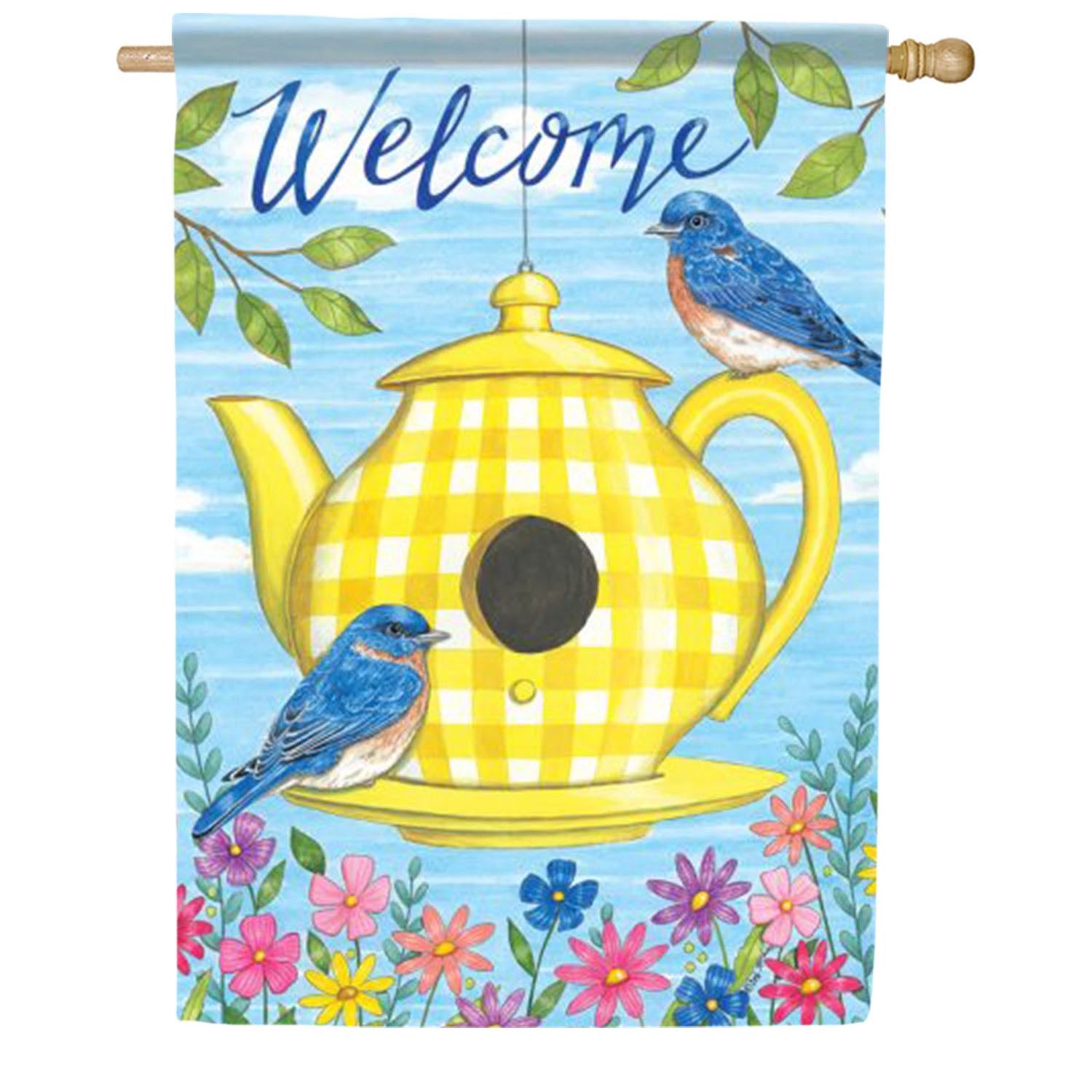 Carson Teapot Bluebirds House Flag