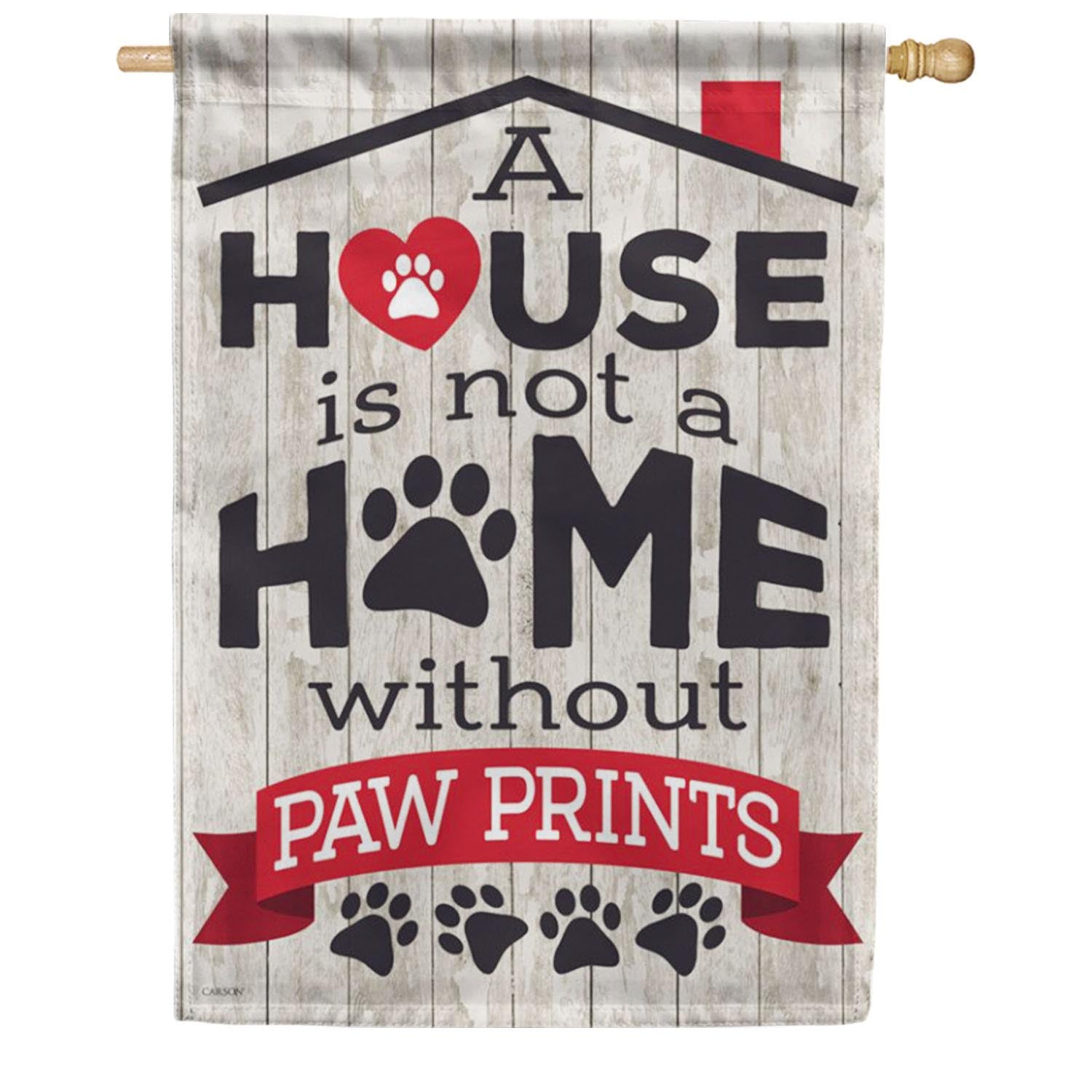 Carson House Flag - Paw Prints
