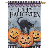 Carson Happy Halloween Black Cat House Flag