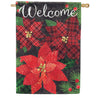 Carson House Flag - Plaid Poinsettias