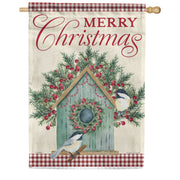 Carson House Flag - Christmas Chickadee House