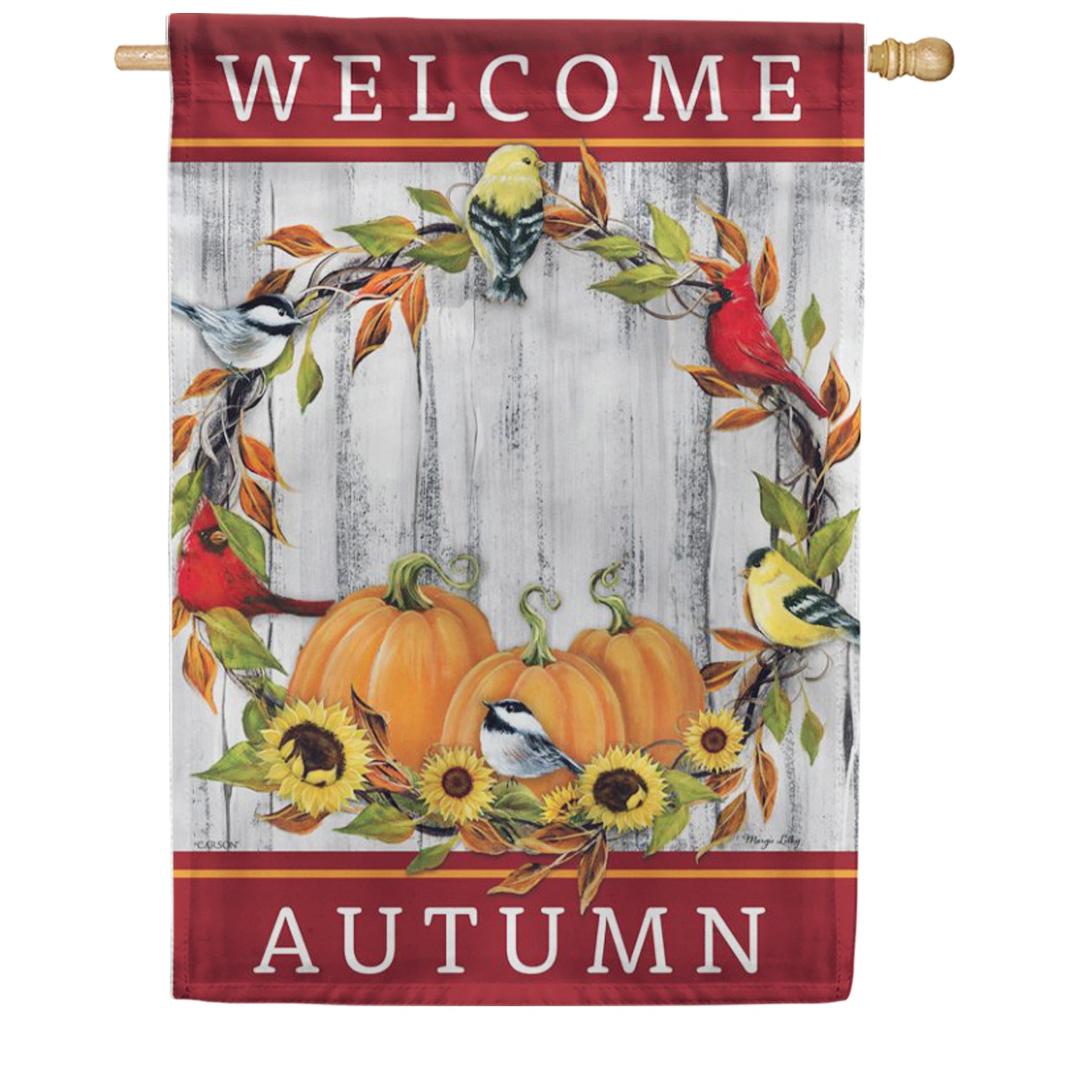 Carson House Flag - Songbird Wreath