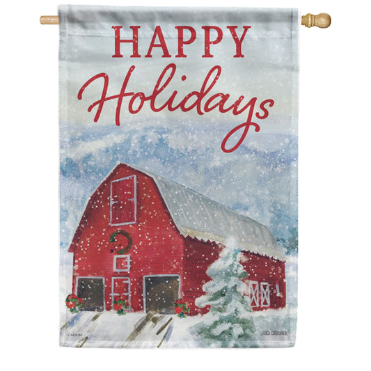 Carson Holiday Barn House Flag