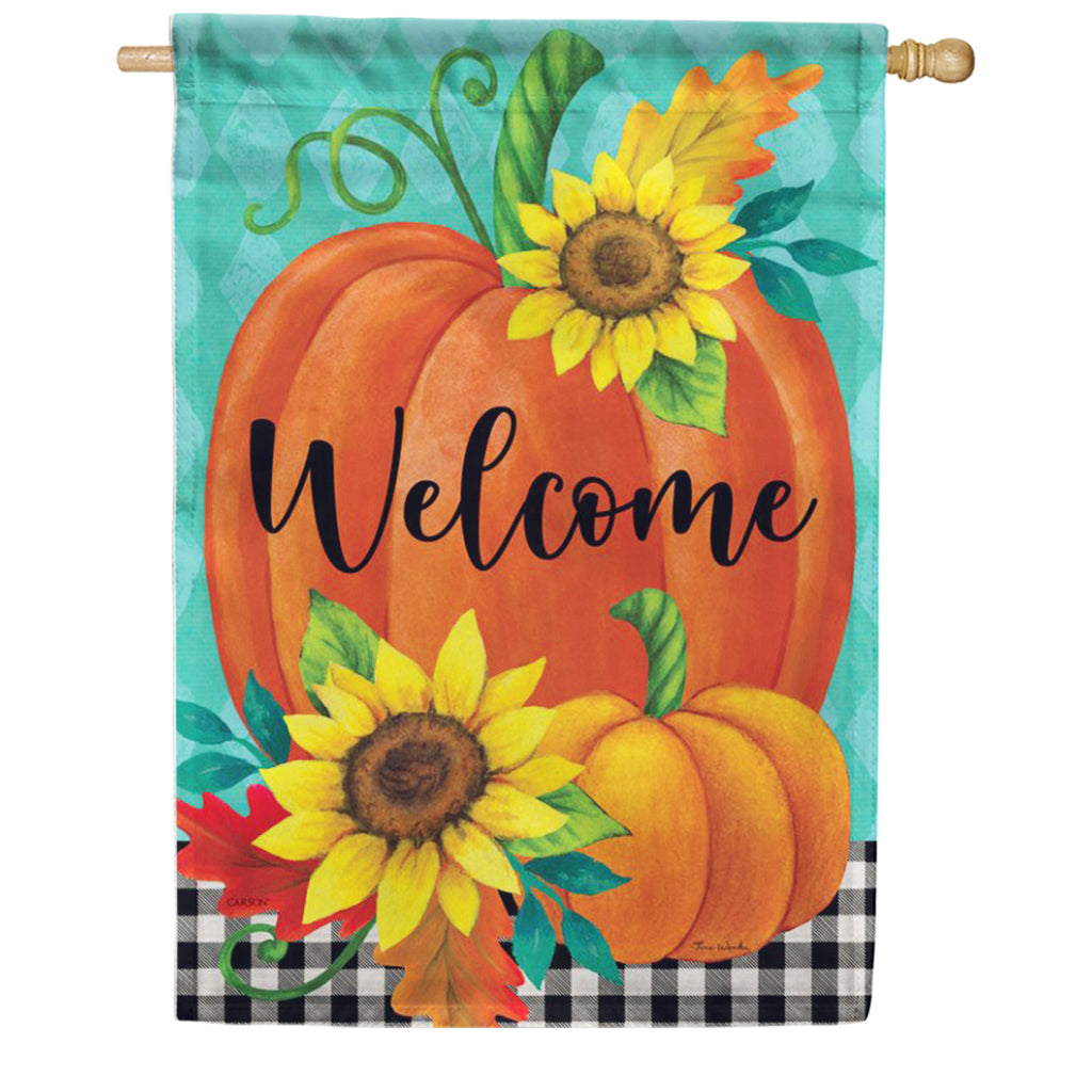 Carson Whimsicle Pumpkins House Flag