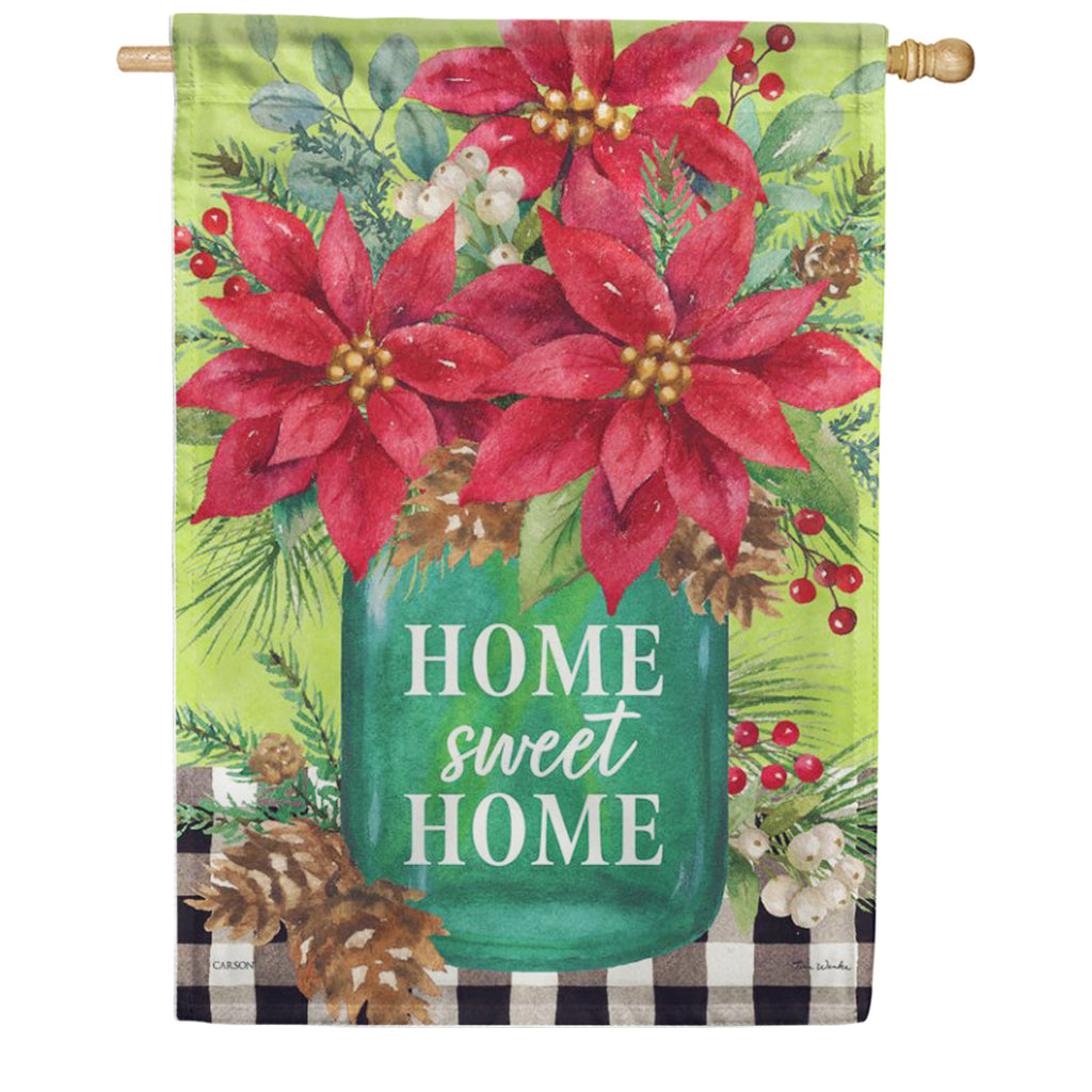 Carson Poinsettia Vase House Flag