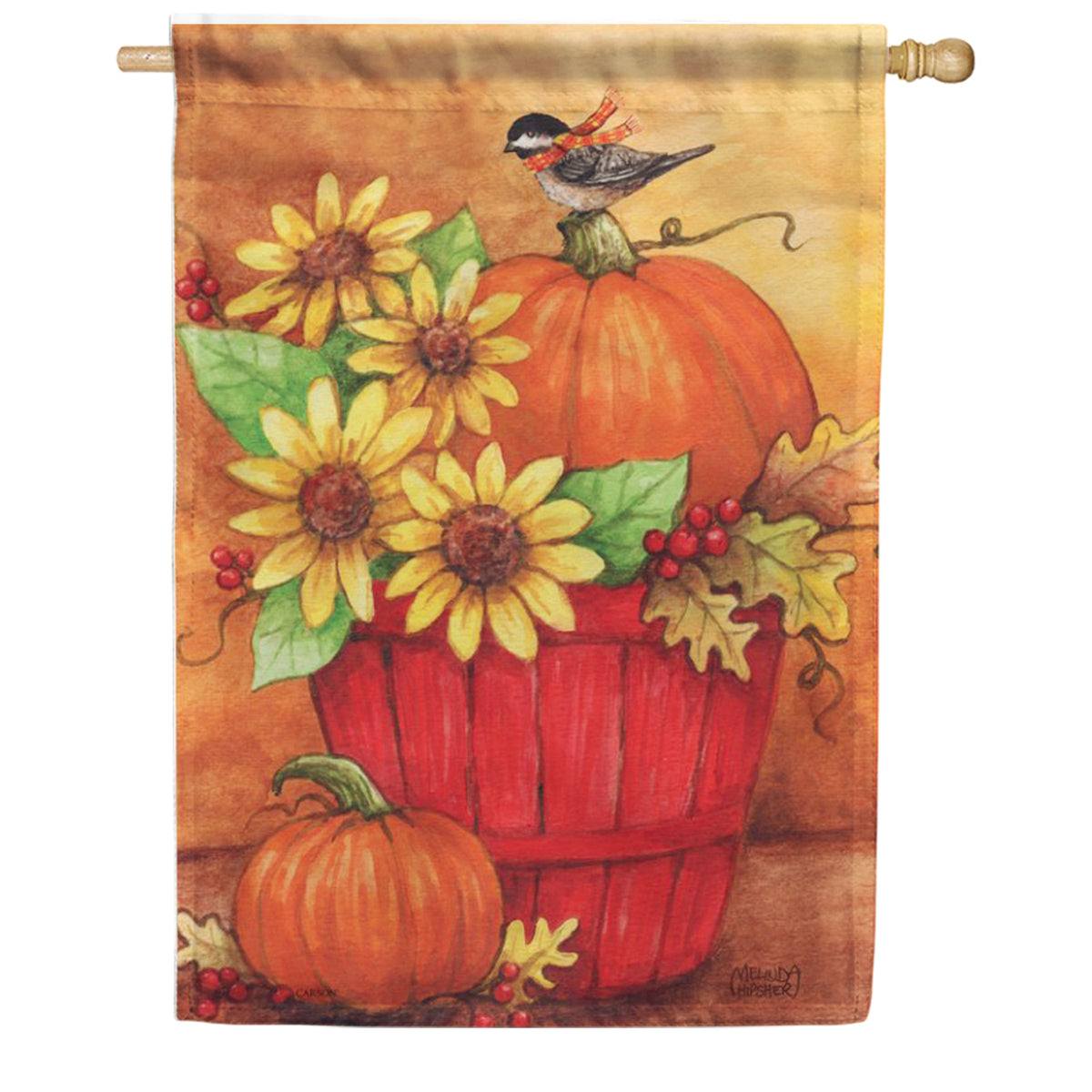 Carson Happy Harvest Scarecrow Garden Flag