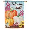 Carson Pumpkin Trio Welcome House Flag