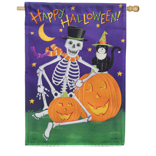 Carson Happy Skeleton House Flag