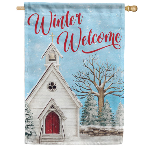Carson Winter Church Welcome House Flag