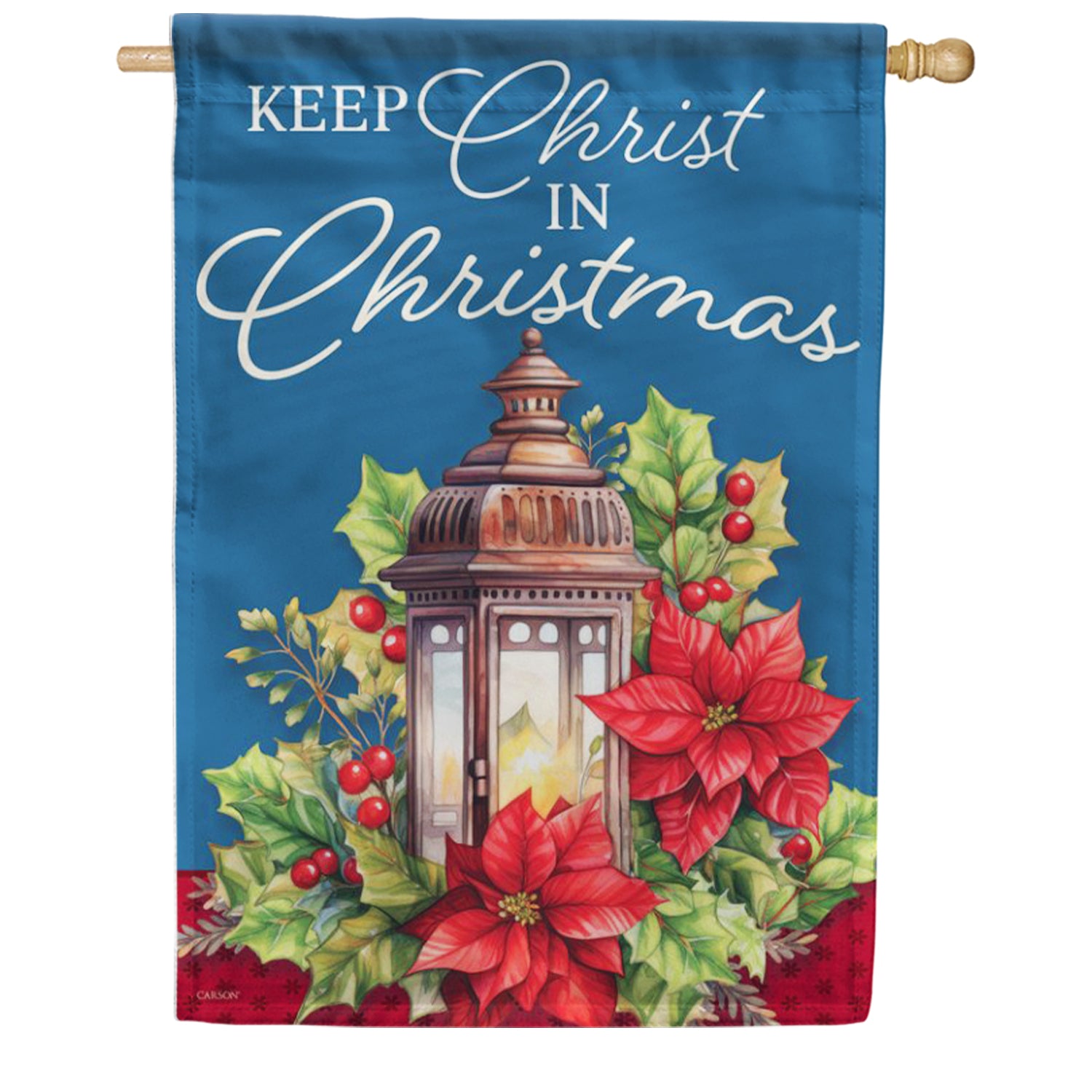 Carson Holly Lantern House Flag