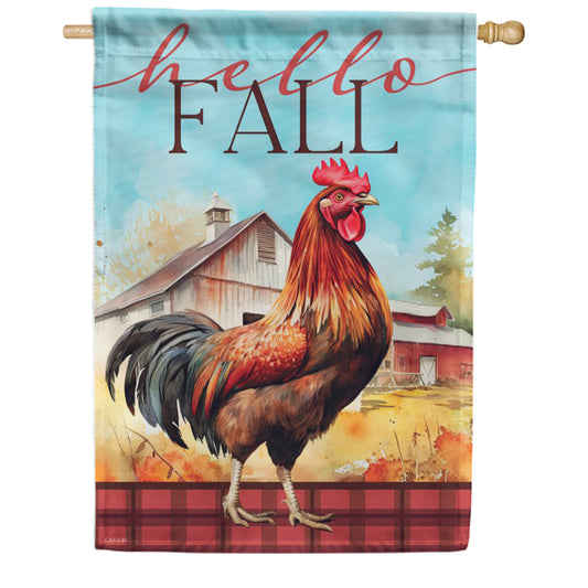 Carson Autumn Rooster House Flag