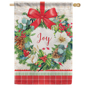 Carson House Flag - Peppermint Holly Wreath