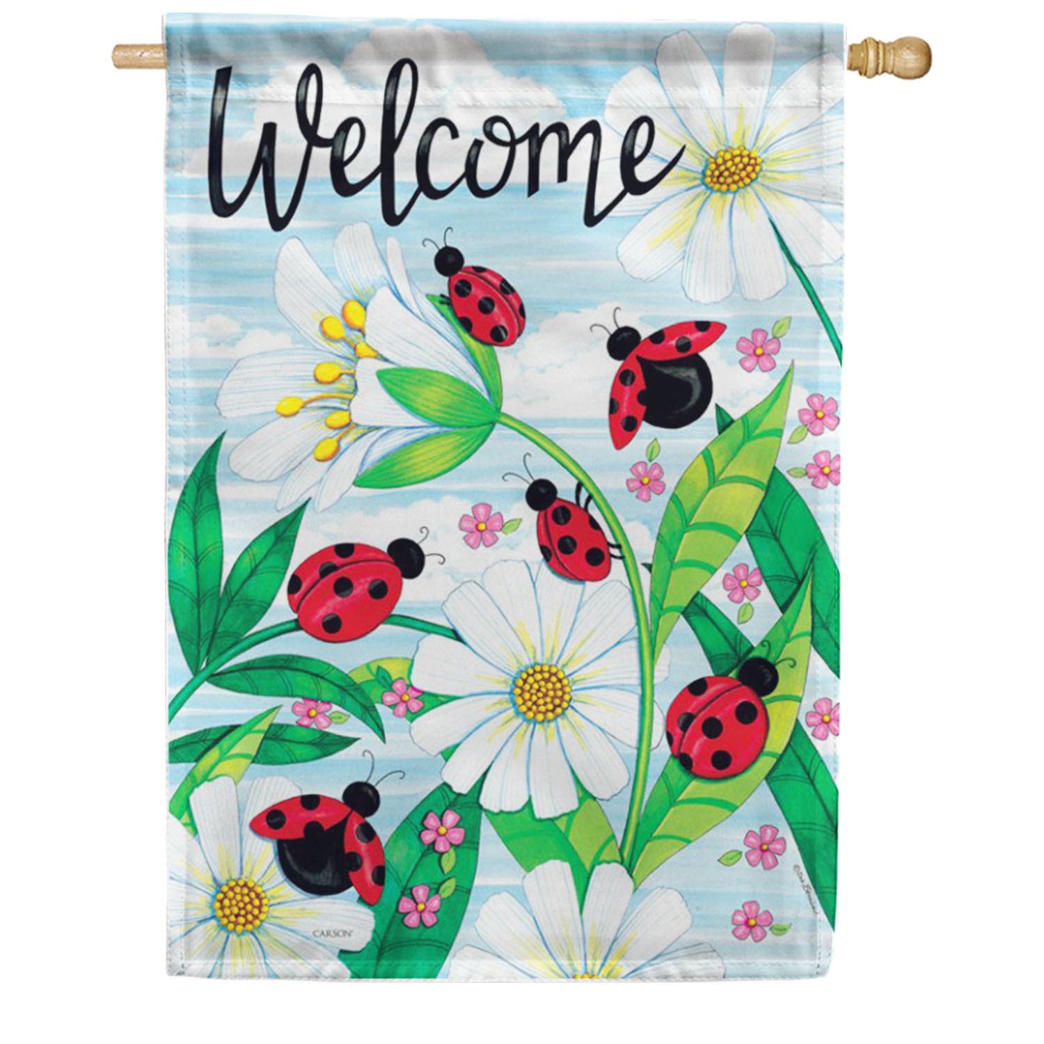 Carson Ladybug Welcome House Flag