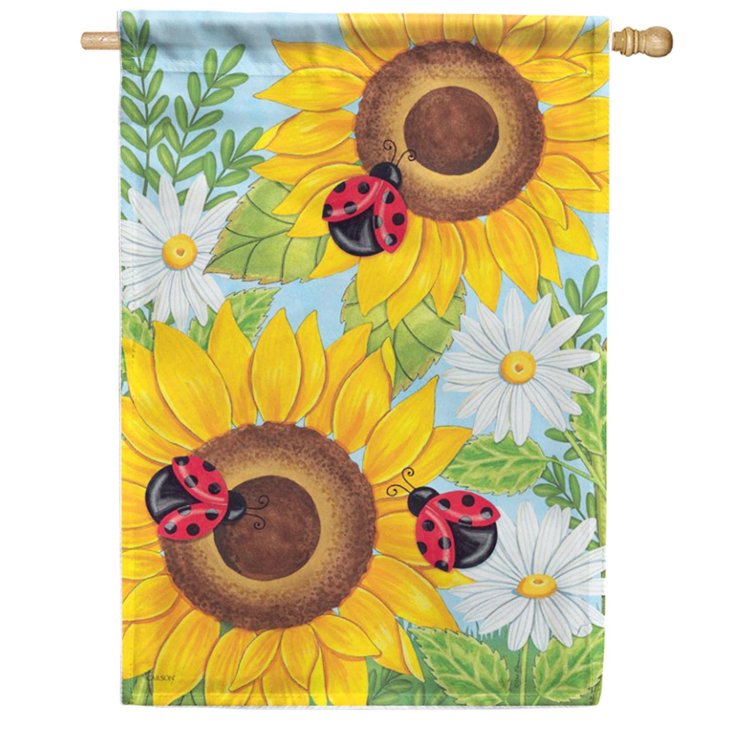 Carson Sunflowers & Ladybugs House Flag