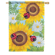 Carson Sunflowers & Ladybugs House Flag