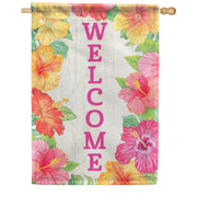 Carson Hibiscus Welcome House Flag